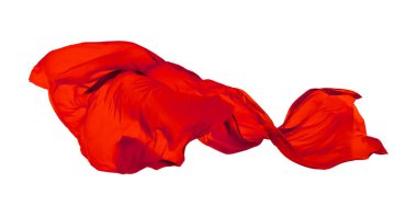 Beyaz arka plan üzerinde düzgün zarif kırmızı kumaş