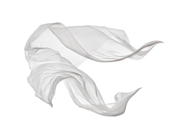 Gładkie eleganckie tkaniny biały na białym tle — Zdjęcie stockowe