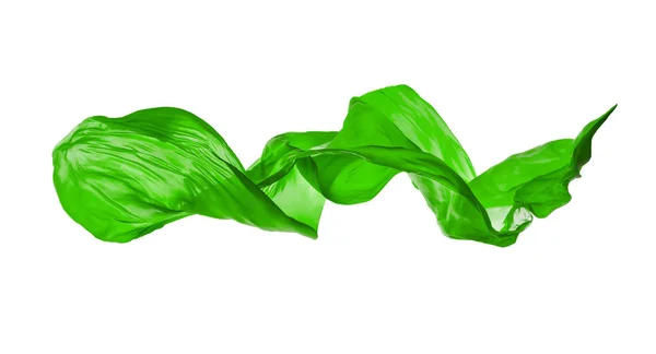 Гладка елегантна зелена тканина на білому тлі — стокове фото