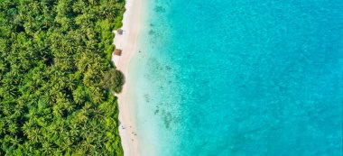 Adada tropikal Maldivler Beach hava fotoğraf