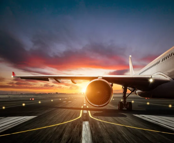Detail of commercial airplane at the runway — Stock Photo, Image
