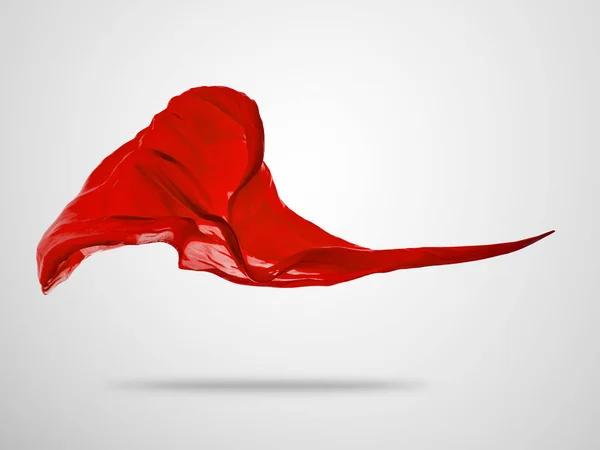 Smidig elegant rött tyg på grå bakgrund — Stockfoto