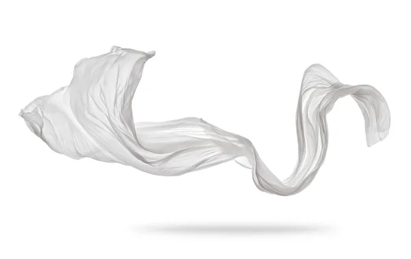 Soepele elegante witte doek op witte achtergrond — Stockfoto