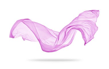 Beyaz arka plan üzerine yumuşak zarif pembe kumaş