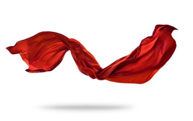 Smooth elegant red cloth on white background clipart