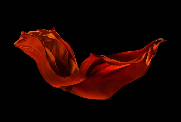Lisse élégant tissu rouge sur fond noir — Photo