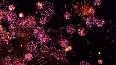 Firewors patlama geceleri hava görüntüleri