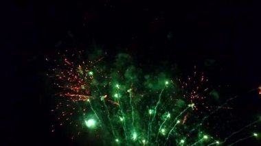 Firewors patlama geceleri hava görüntüleri