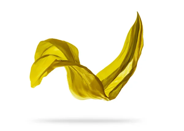 Elegáns sima sárga kendő, fehér háttér — Stock Fotó