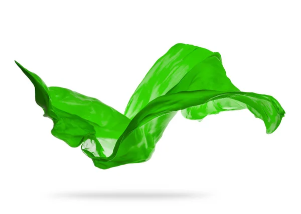 Suave pano verde elegante no fundo branco — Fotografia de Stock