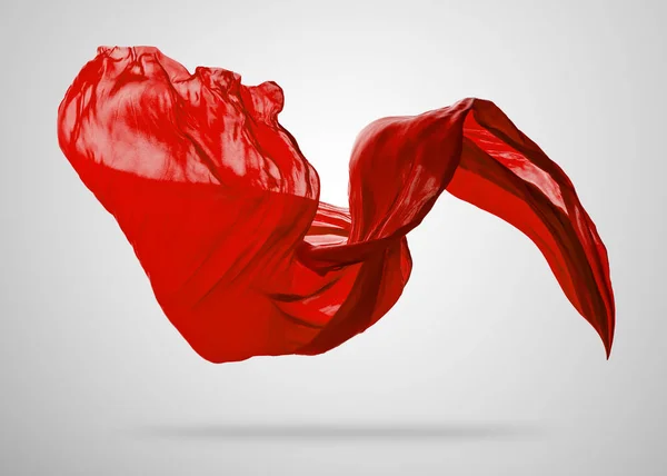 Paño rojo elegante liso sobre fondo gris — Foto de Stock