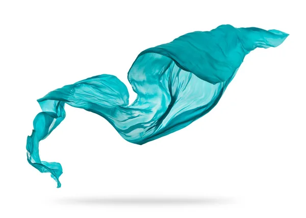 Гладкая элегантная голубая ткань на белом фоне — стоковое фото