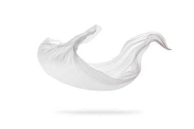 Beyaz arka plan üzerinde izole yumuşak zarif beyaz bez