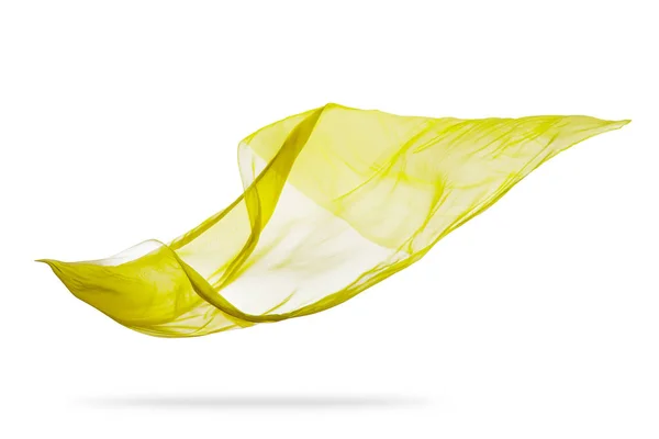 Pano amarelo elegante liso isolado no fundo branco — Fotografia de Stock