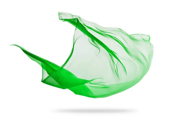 Гладка елегантна зелена тканина ізольована на білому тлі — стокове фото