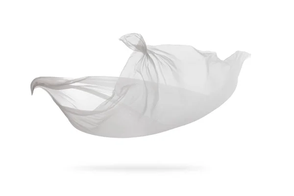 Lisse élégant tissu blanc isolé sur fond blanc — Photo
