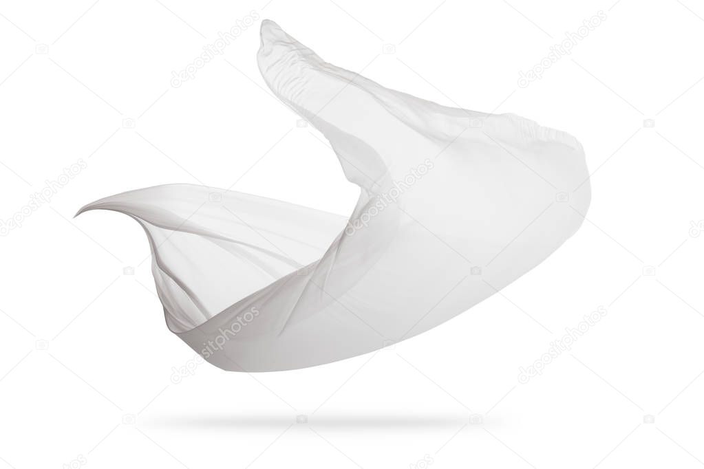 Smooth elegant white cloth isolated on white background — Stock Photo