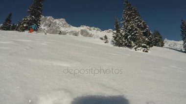 Freeride skier in slowmotion