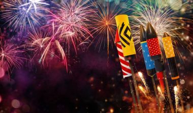 Soyut havai fişek arka plan metin için boş alan ile