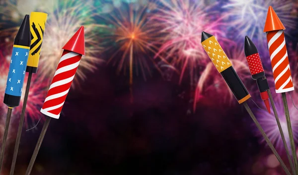 Abstrakter Feuerwerk-Hintergrund mit Freiraum für Text — Stockfoto