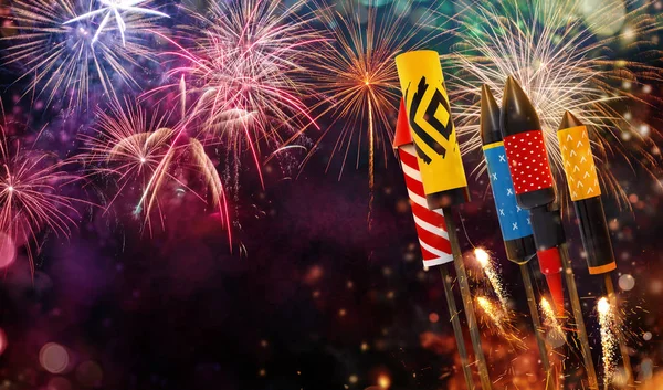 Soyut havai fişek arka plan metin için boş alan ile