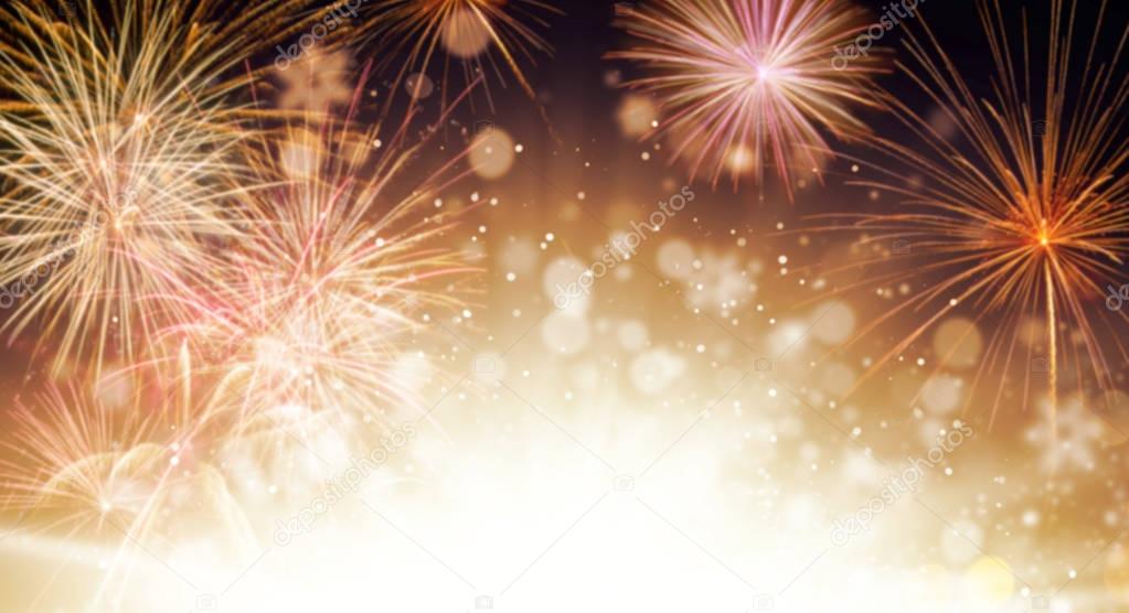 Abstract firework background with free space for text