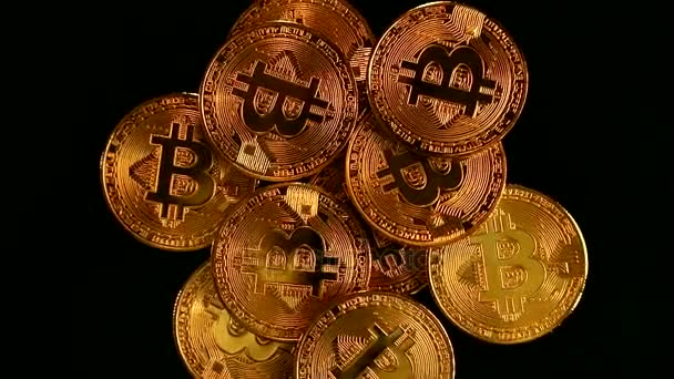 Bitcoin Btc Internet Baru Cryptocurrency Dalam Gerakan Rotasi Terisolasi Latar — Stok Video