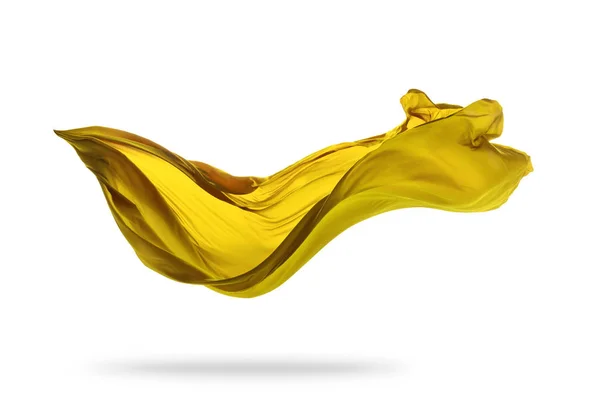 Smooth elegant golden transparent cloth separated on white backg — Stock Photo, Image