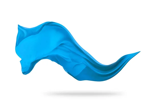 Smooth elegant blue transparent cloth separated on white backgro — Stock Photo, Image