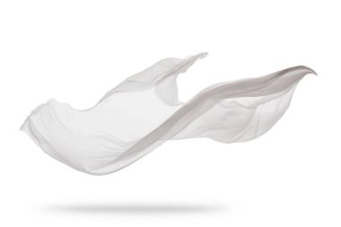 Beyaz arka plan üzerinde izole yumuşak zarif beyaz bez