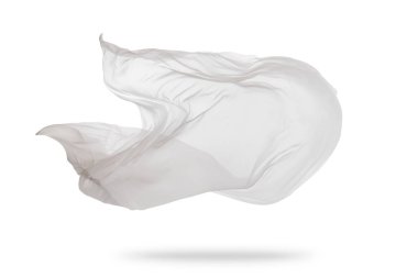 Beyaz arka plan üzerinde izole yumuşak zarif beyaz bez