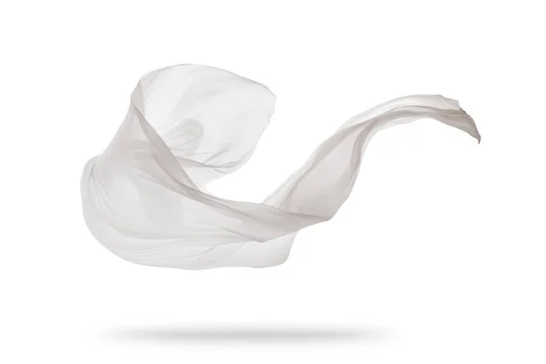 Glatte elegante weiße Tuch isoliert auf weißem Hintergrund — Stockfoto