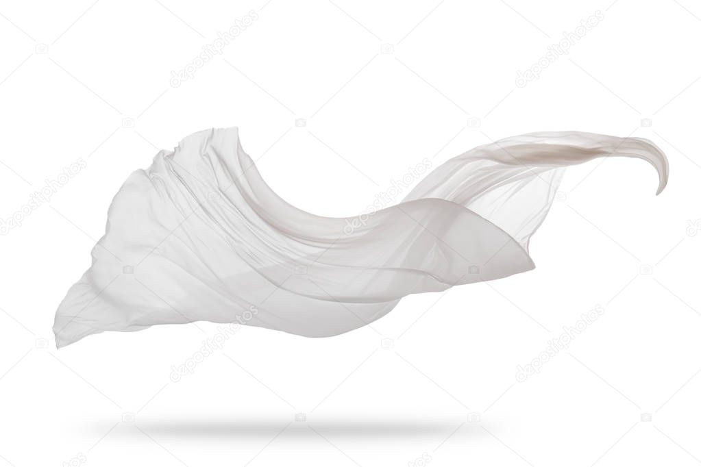 Smooth elegant white cloth isolated on white background