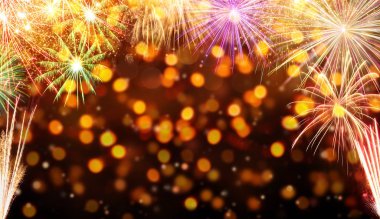 Havai fişek patlama ile kutlama arka plan