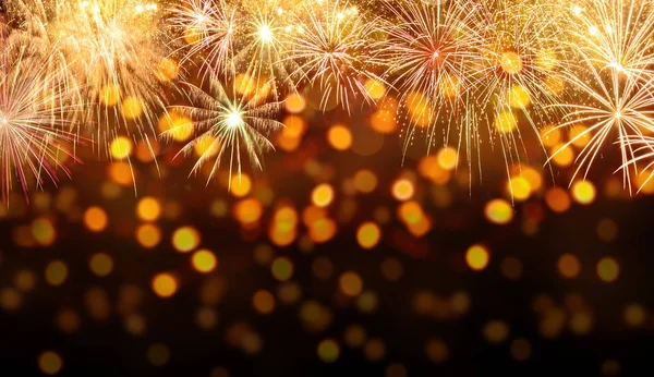 Celebration background with fireworks explosions — Stock Photo, Image