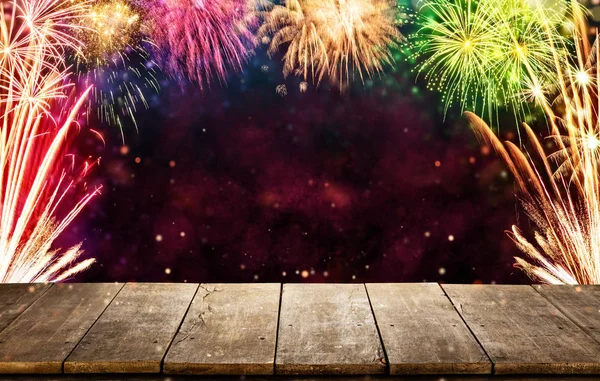 Ünneplés háttér tűzijáték robbanások és üres Róbert — Stock Fotó