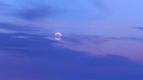 Breve Lapso Tiempo Luna Llena Cayendo — Vídeos de Stock