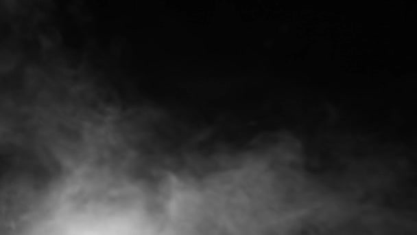 黑色背景下实际烟雾效应的慢运动 — 图库视频影像