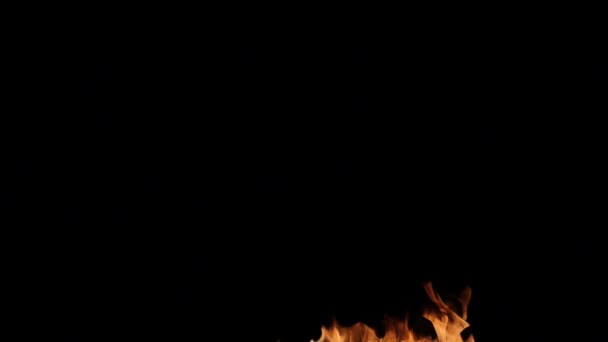 Slow Motion Voor Realistische Vuur Blast Zwarte Achtergrond — Stockvideo