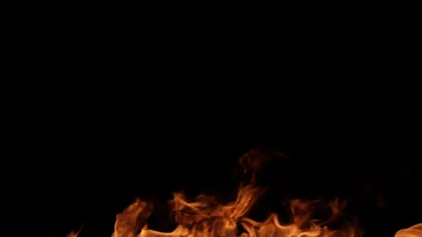 Slow Motion Realistiska Fire Blast Svart Bakgrund — Stockvideo