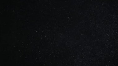 Siyah zemin üzerinde doğal organik toz parçacıkları. Bokeh ile Parıldayan Parçacıklar