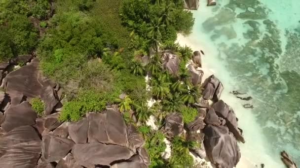 Vista Aérea Seychelles Isla Digue — Vídeo de stock