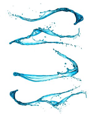 Beyaz arka plan üzerinde izole su sıçrama şekli