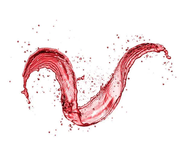 Fehér háttér piros bor absztrakt splash alakzat — Stock Fotó