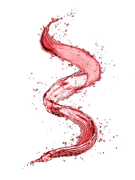 Красное вино абстрактной формы всплеск на белом фоне — стоковое фото