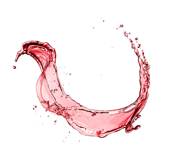 Rotwein abstrakte Spritzform auf weißem Hintergrund — Stockfoto