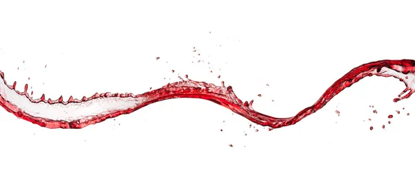 Rotwein abstrakte Spritzform auf weißem Hintergrund — Stockfoto