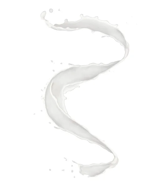 Abstract splash of milk isolated on white background — Stock Photo, Image