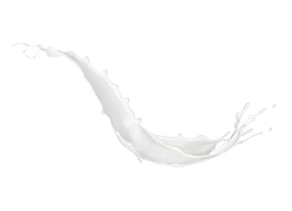 Spruzzo astratto di latte isolato su fondo bianco — Foto Stock