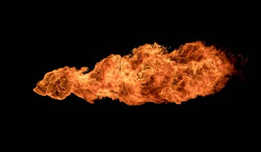 Yangın dokular siyah arka plan üzerine alevler